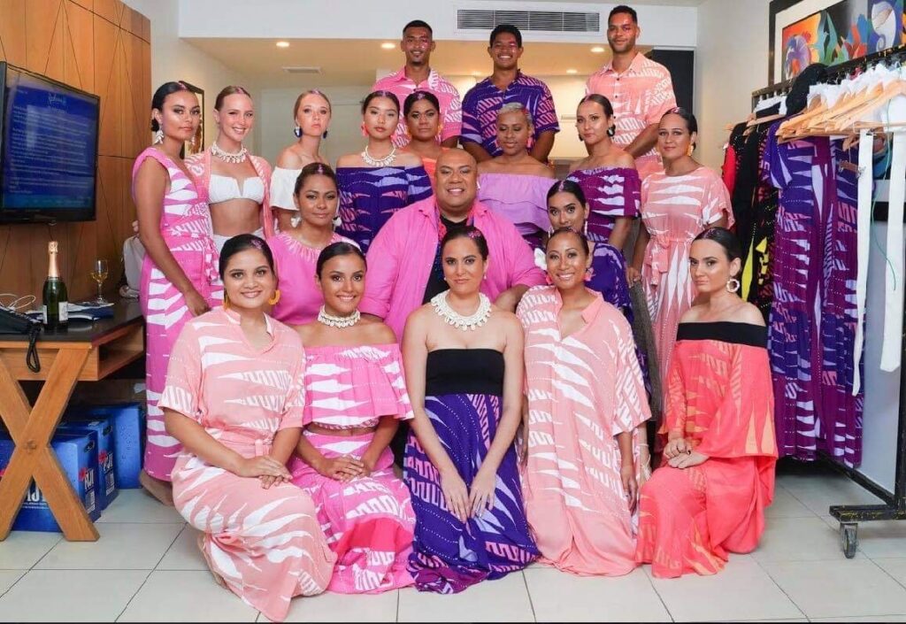 Samson Lee with models at his recent Pinktober fashion show. Picture: Supplied